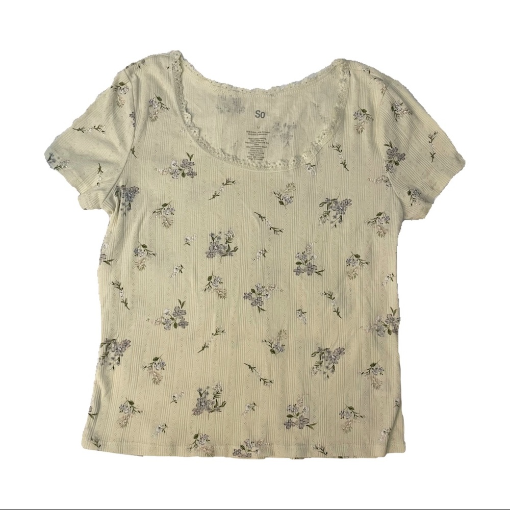 SO coquette floral print top